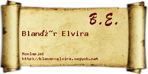 Blanár Elvira névjegykártya