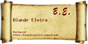 Blanár Elvira névjegykártya